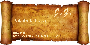 Jakubek Gara névjegykártya